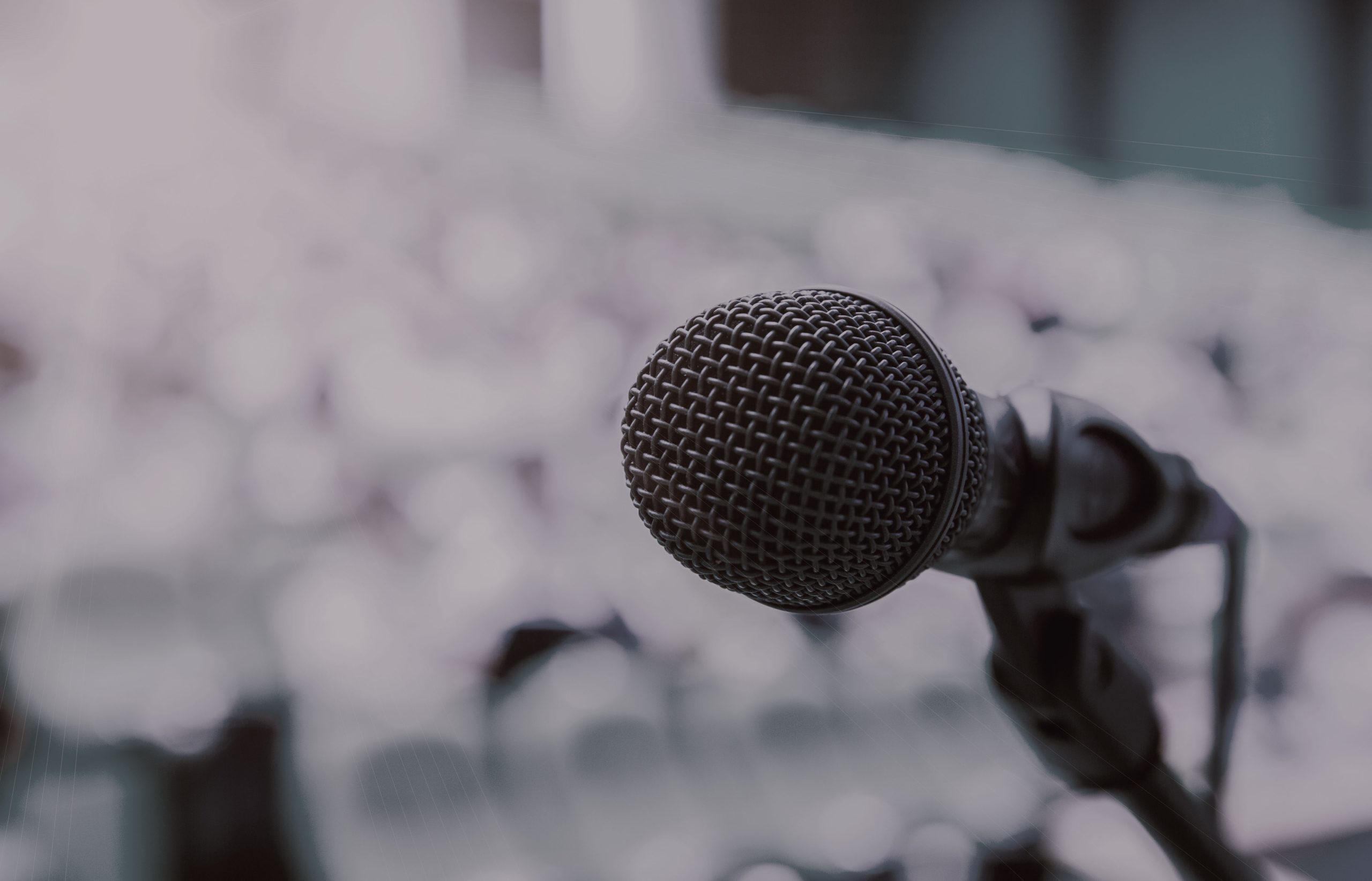 microphone on stand at a event