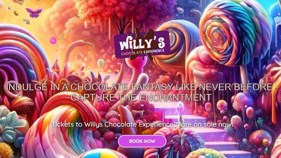 ai generated artwork of large sweets with vivid artwork similar to those of willy wonka